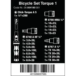 ZESTAW NARZĘDZI BICYCLE SET TORQUE 1, 2,5-25 NM, 16 CZĘŚĆ 