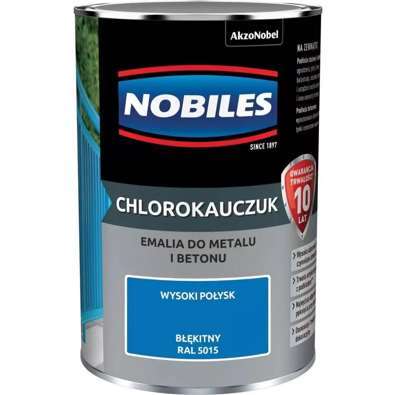NOBILES EMALIA CHLOROKAUCZUKOWA NIEBIESKI BŁĘ RAL 5015 0.9L 