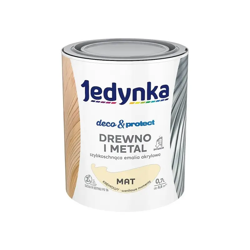 JEDYNKA DECO&PROTECT DREWNO I METAL MAT KREMOWY 0,7L 