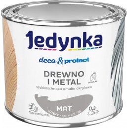 JEDYNKA DECO&PROTECT DREWNO I METAL MAT SZARY 0,2L          