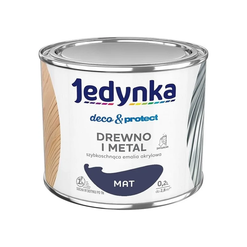 JEDYNKA DECO&PROTECT DREWNO I METAL MAT GRANATOWY 0,2L 